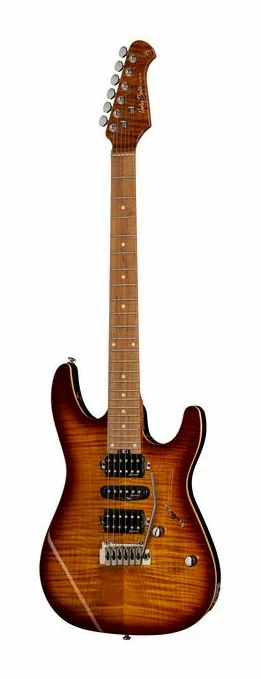 Harley Benton Fusion-III HSH Roasted FBB widziana od przodu