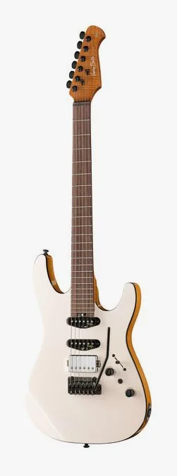 Harley Benton Fusion-IV HSS RW WM ujęta od przodu na neutralnym tle