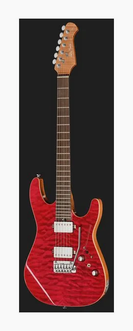 Harley Benton Fusion-IV HH RW QRG, korpus i lakier z bliska