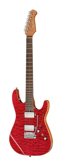 Harley Benton Fusion-IV HH RW QRG z bliska od przodu