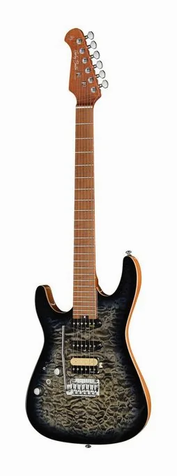 Harley Benton Fusion-IV HSS LH MN QBKB widziana od przodu