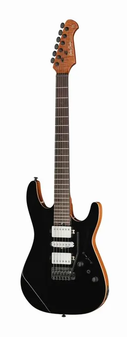 Harley Benton Fusion-IV HSH RW BM ujęta od przodu na neutralnym tle