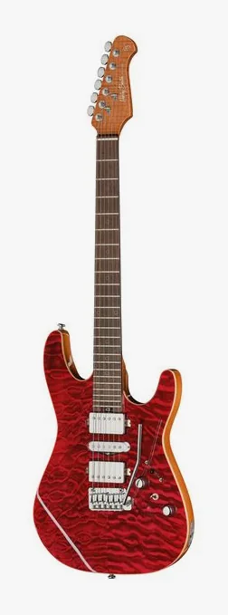 Harley Benton Fusion-IV HSH RW QRG sfotografowana frontalnie