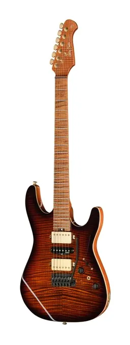 Harley Benton Fusion-IV HSH MN FBB z bliska od przodu