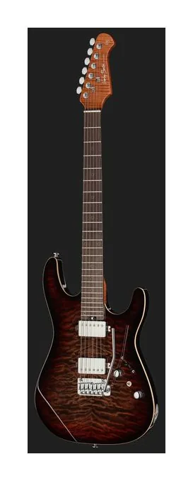 Harley Benton Fusion-IV HH RW QDG, korpus i lakier z bliska