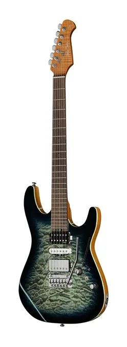 Harley Benton Fusion-IV HSH RW QBLB widziana od przodu