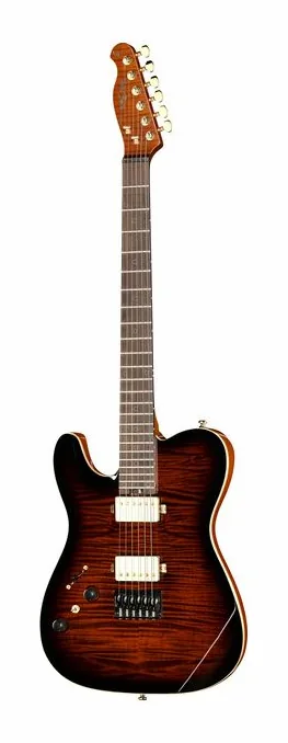 Harley Benton Fusion-T II HH LH RW HT FBB sfotografowana frontalnie