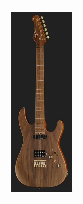 Harley Benton Guitar MAX Fusion Signature WN, główka z kluczami i logo