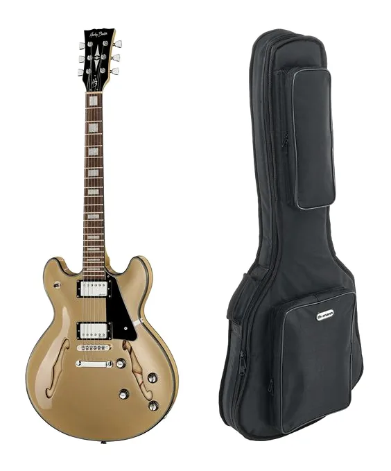 Harley Benton HB-35Plus Shoreline Gold w/Bag z bliska od przodu