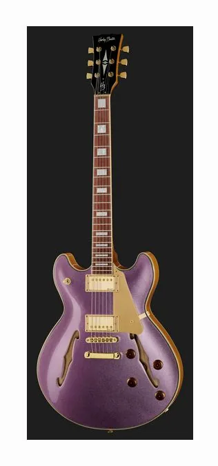 Harley Benton HB-35Plus Metallic Plum w/Bag, linie korpusu z góry