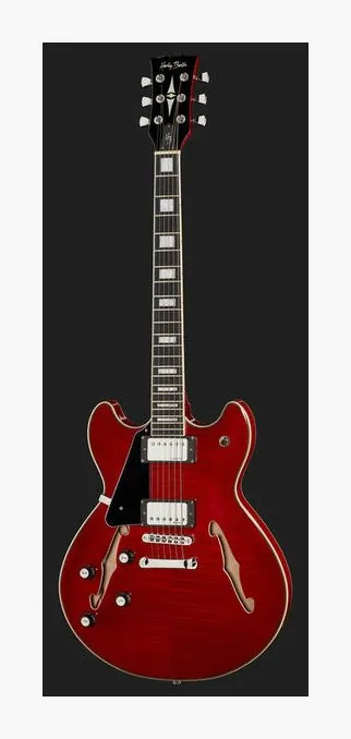 Harley Benton HB-35Plus LH Cherry, główka z kluczami i logo