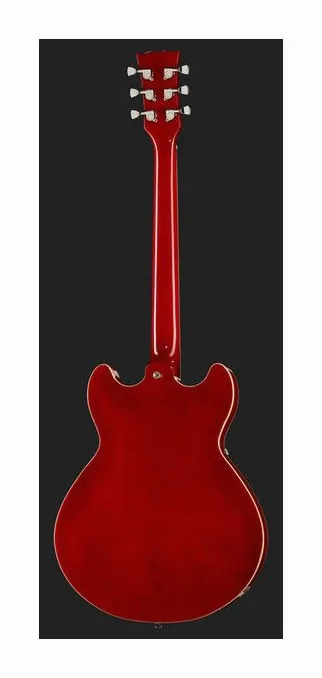 Harley Benton HB-35Plus LH Cherry, główka z kluczami i logo