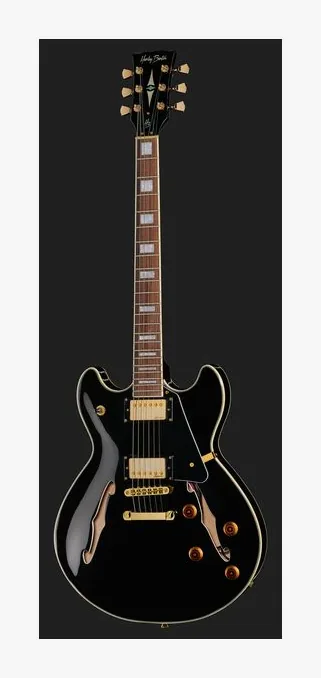 Harley Benton HB-35Plus Black w/Bag, główka z kluczami i logo