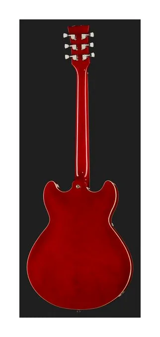 Harley Benton HB-35Plus LH Cherry w/Bag, korpus i lakier z bliska