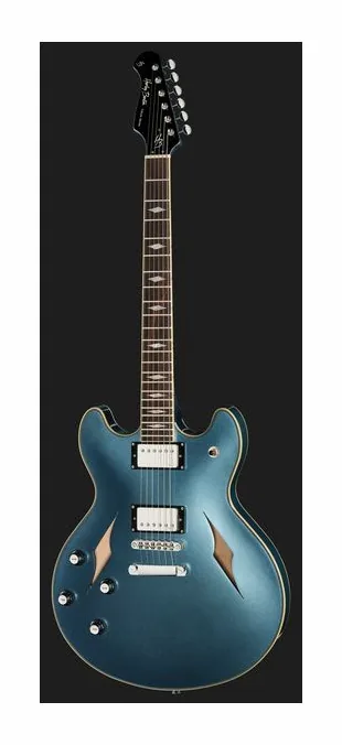 Harley Benton HB-35TL Tesla LH Pelham Blue, profil boczny korpusu