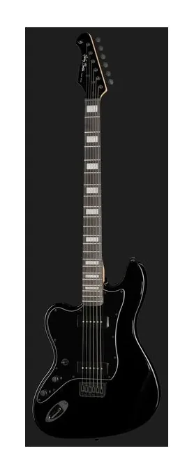 Harley Benton JA-Baritone LH BK, korpus i lakier z bliska