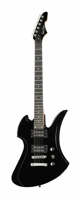 Harley Benton MB-20BK Rock Series ujęta od przodu na neutralnym tle