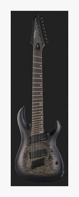 Harley Benton MultiScale-8 QBB, linie korpusu z góry