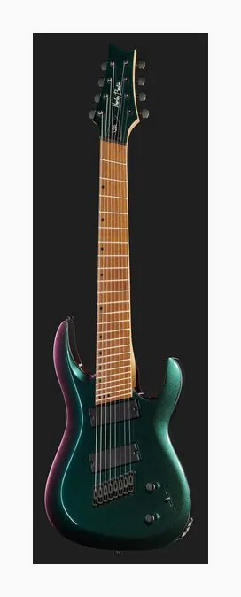 Harley Benton R-458FFB LH Roasted MultiScale ujęta od przodu na neutralnym tle
