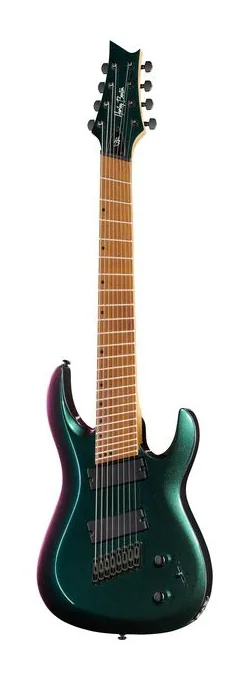 Harley Benton R-458FFB Roasted MultiScale ujęta od przodu na neutralnym tle