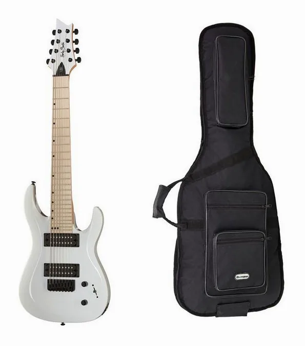 Harley Benton R-458MN WH Progressive w/Bag widziana od przodu