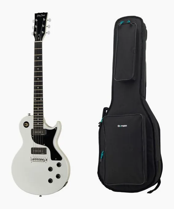 Harley Benton SC-Special Faded White w/Bag z bliska od przodu