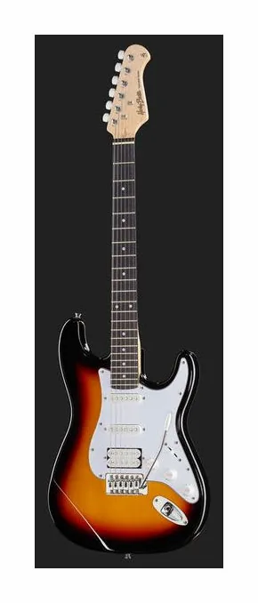 Harley Benton ST-20HSS CA Standard Series ujęta od przodu na neutralnym tle