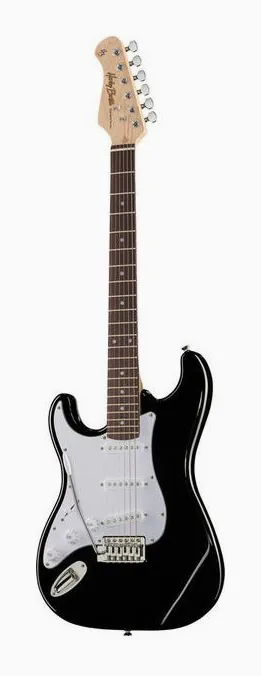 Harley Benton ST-20LH BK Standard Series z bliska od przodu