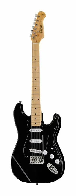 Harley Benton ST-57DG Black Tribute sfotografowana frontalnie
