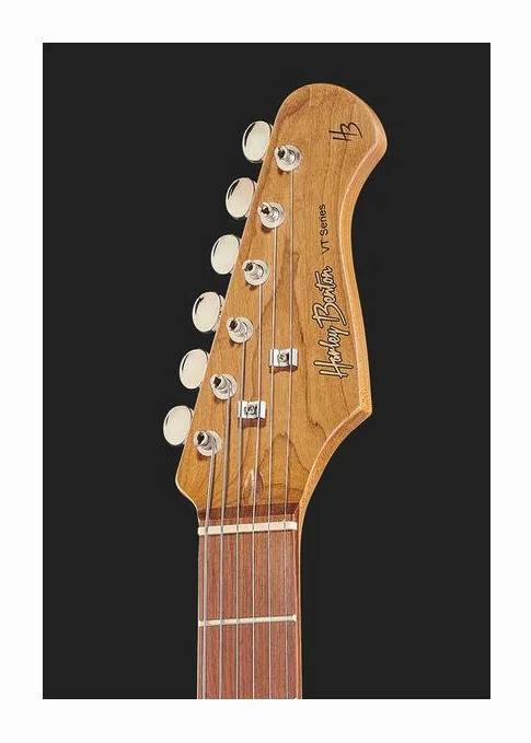 Harley Benton ST-62 BK Vintage Series, główka z kluczami i logo