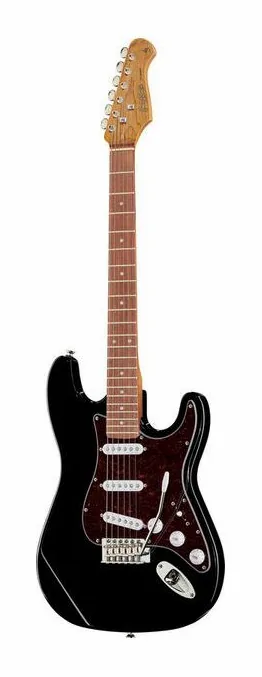 Harley Benton ST-62 BK Vintage Series widziana od przodu