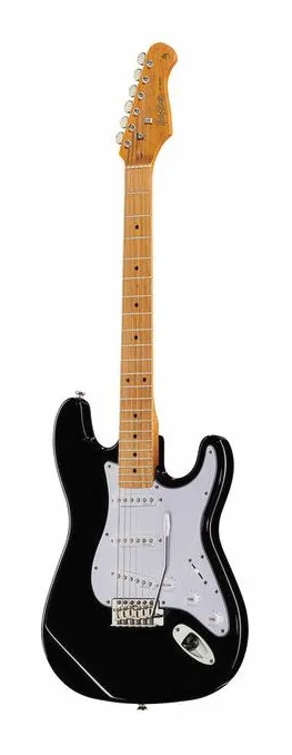 Harley Benton ST-62MN BK Vintage Series ujęta od przodu na neutralnym tle