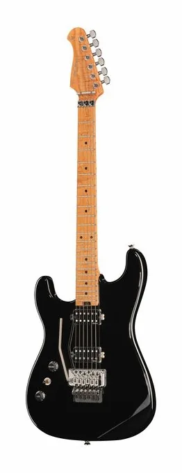 Harley Benton ST-80FR MN LH HH Black z bliska od przodu