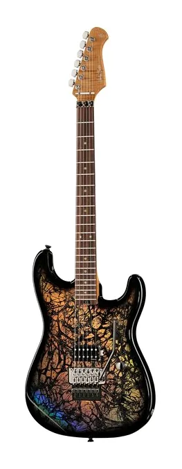 Harley Benton ST-80FR Holographic sfotografowana frontalnie