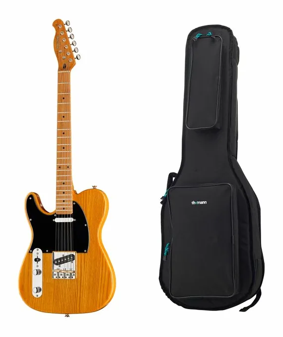 Harley Benton TE-52NA LH Vint. Series w/Bag widziana od przodu