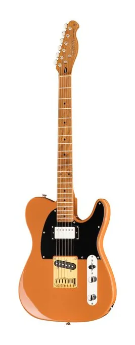 Harley Benton TE-53KR BL Tribute Series ujęta od przodu na neutralnym tle