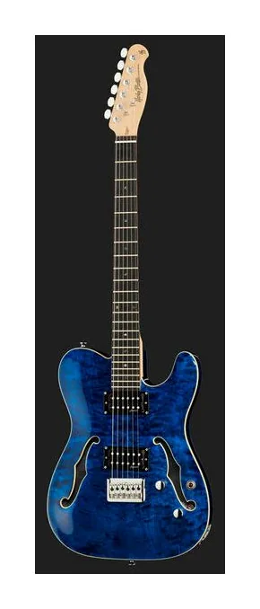 Harley Benton TE-90QM HH Trans Blue, linie korpusu z góry
