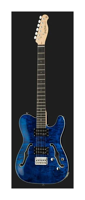 Harley Benton TE-90QM HH Trans Blue w/Bag, mostek i klucze strojcze