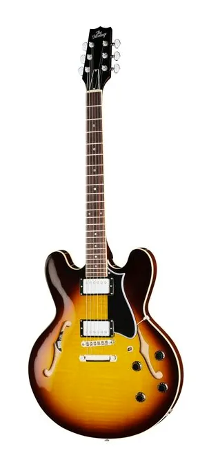 Heritage Guitar H-535 OSB ujęta od przodu na neutralnym tle