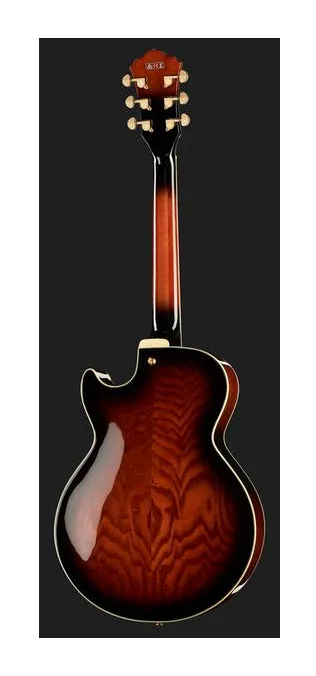 Ibanez AG95QA-DBS, główka z kluczami i logo
