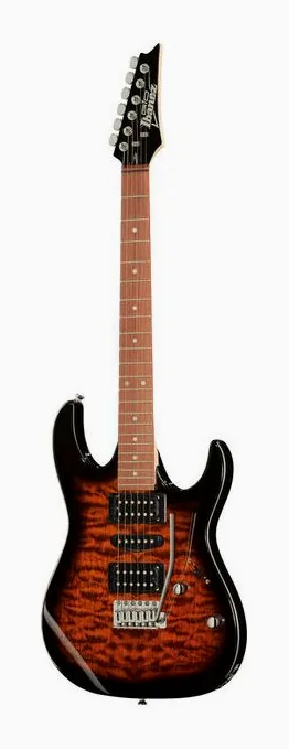 Ibanez GRX70QA-SB GIO ujęta od przodu na neutralnym tle