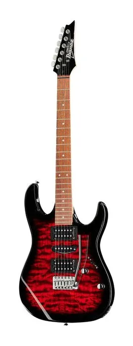 Ibanez GRX70QA-TRB GIO ujęta od przodu na neutralnym tle