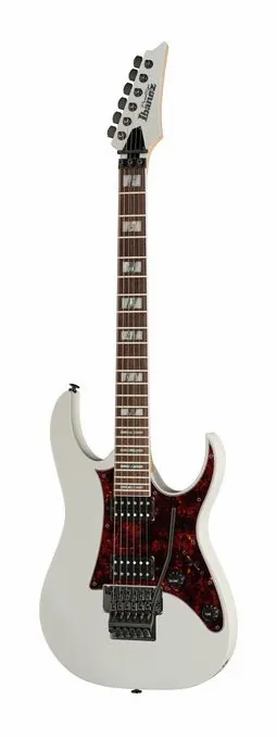 Ibanez RG653DX-WHF ujęta od przodu na neutralnym tle