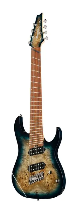 Ibanez RGMS8PB-CBS ujęta od przodu na neutralnym tle
