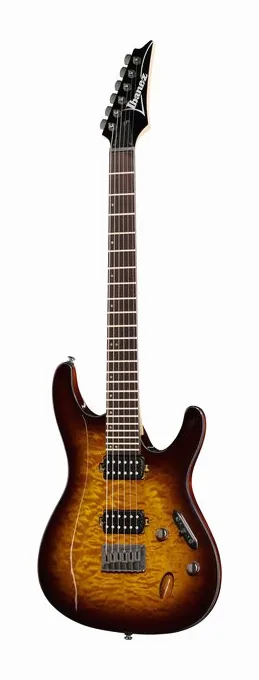 Ibanez S621QM-DEB z bliska od przodu