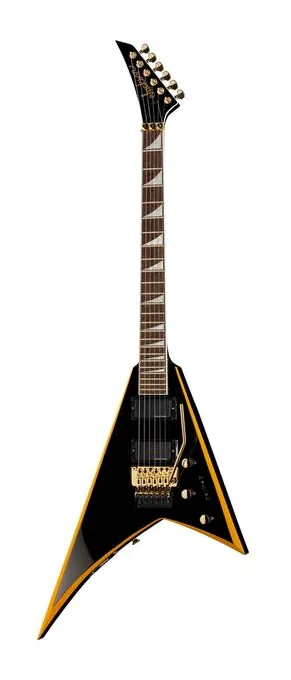 Jackson RRX24 Black with Yellow Bevels z bliska od przodu