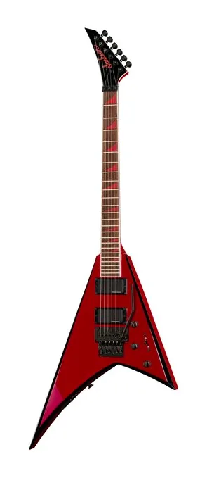 Jackson RRX24 Red wBlack Bevels ujęta od przodu na neutralnym tle
