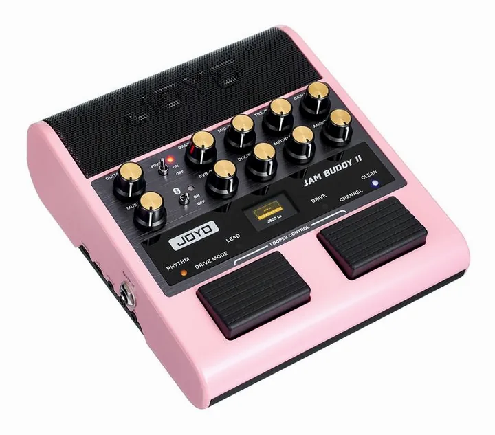 Joyo Jam Buddy II Pink, logo i wykończenie panelu przedniego