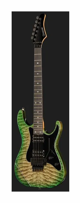 Kramer Guitars Volante Ql HHFR Ultramarine B, główka z kluczami i logo