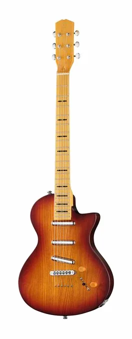 Larry Carlton I5L Tobacco Sunburst Satin ujęta od przodu na neutralnym tle